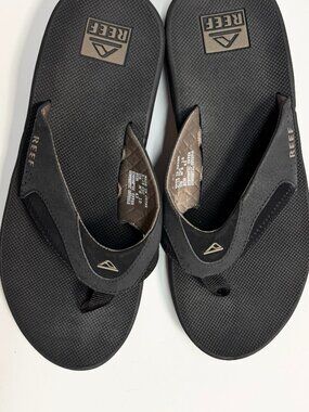 REEF Fanning Men's Flip Flops, Grey/Brown, Size 10 - Like New
